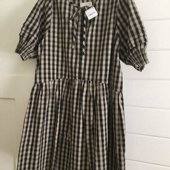 Free People Dress, Black and Tan Check, Size XS New With Tags - Picture 3 of 5